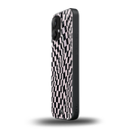 trippy b&w check pattern back phone cover | glass case for nothing phone 2