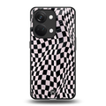 trippy b&w check pattern back phone cover | glass case for oneplus nord 3