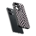 trippy b&w check pattern back phone cover | glass case for oneplus nord 3