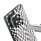 trippy b&w check pattern back phone cover | glass case for oneplus nord 3