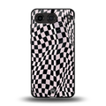 trippy b&w check pattern back phone cover | glass case for oneplus nord 4