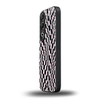 trippy b&w check pattern back phone cover | glass case for oneplus nord ce 4
