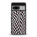 trippy b&w check pattern back phone cover | glass case for Google Pixel 8