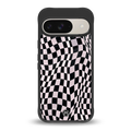 trippy b&w check pattern back phone cover | glass case for google pixel 9