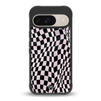 trippy b&w check pattern back phone cover | glass case for google pixel 9