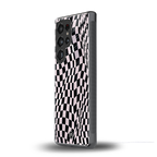 trippy b&w check pattern back phone cover | glass case for samsung galaxy s25 ultra