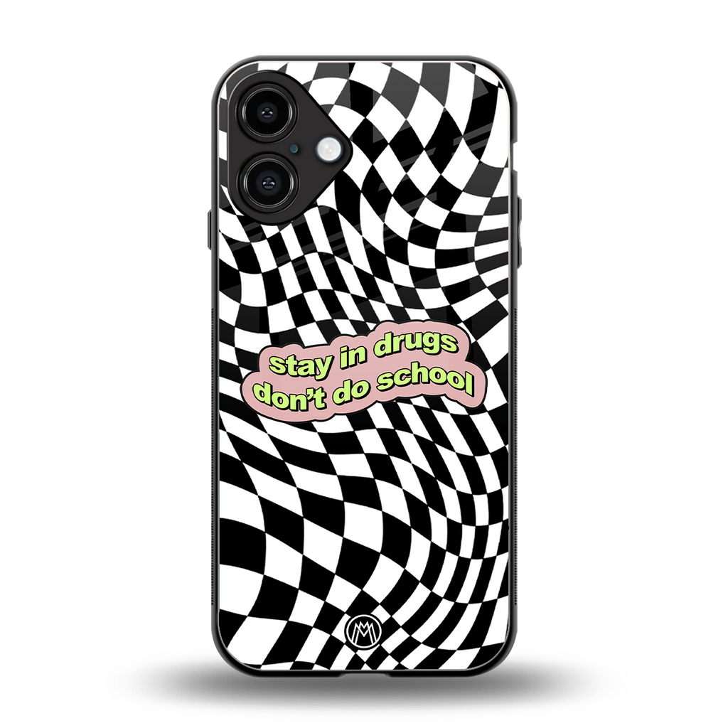 trippy high life back phone cover | glass case for iphone 16 plus