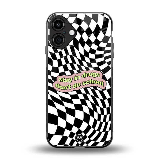 trippy high life back phone cover | glass case for iphone 16 plus