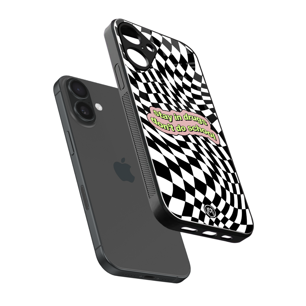 trippy high life back phone cover | glass case for iphone 16 plus