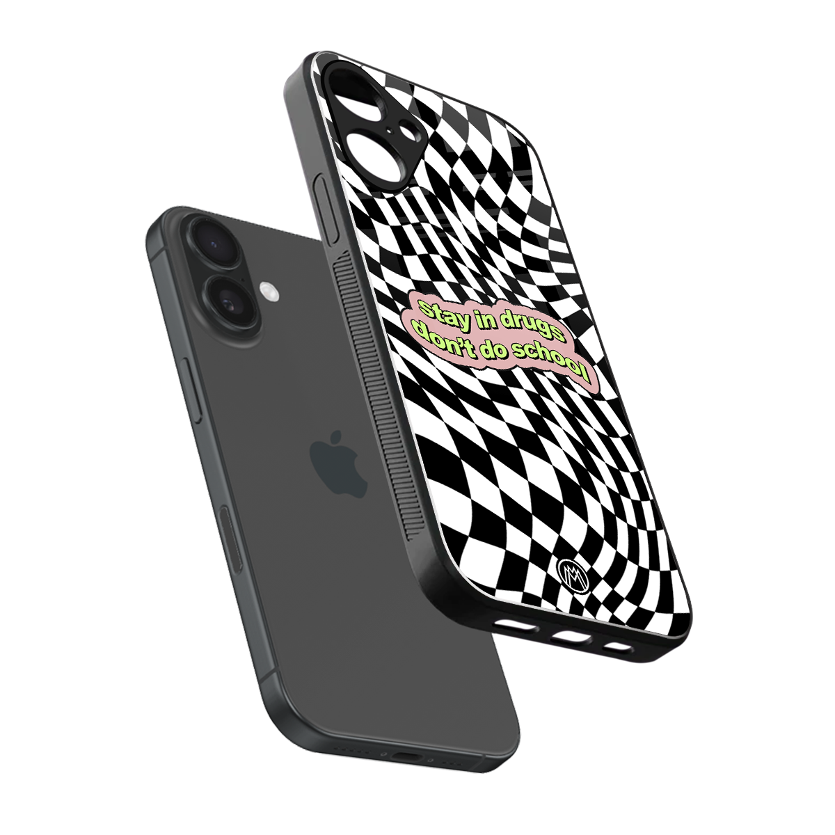 trippy high life back phone cover | glass case for iphone 16 plus
