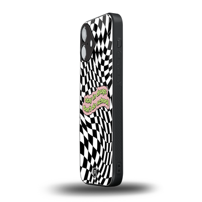 trippy high life back phone cover | glass case for iphone 16 plus
