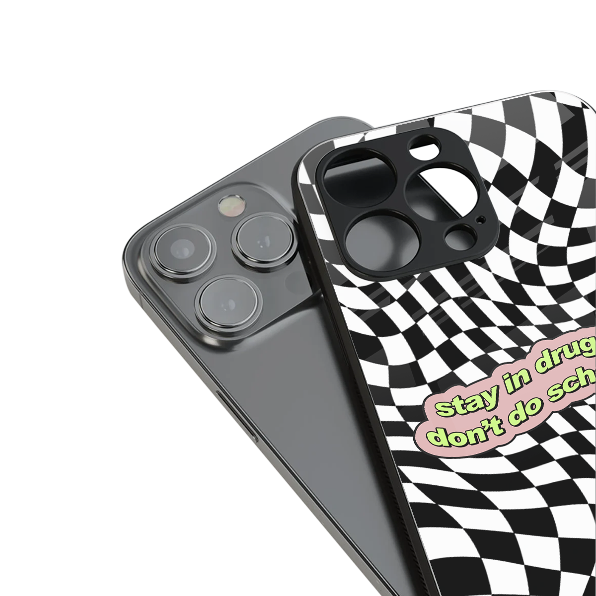 trippy high life back phone cover | glass case for iphone 15 pro