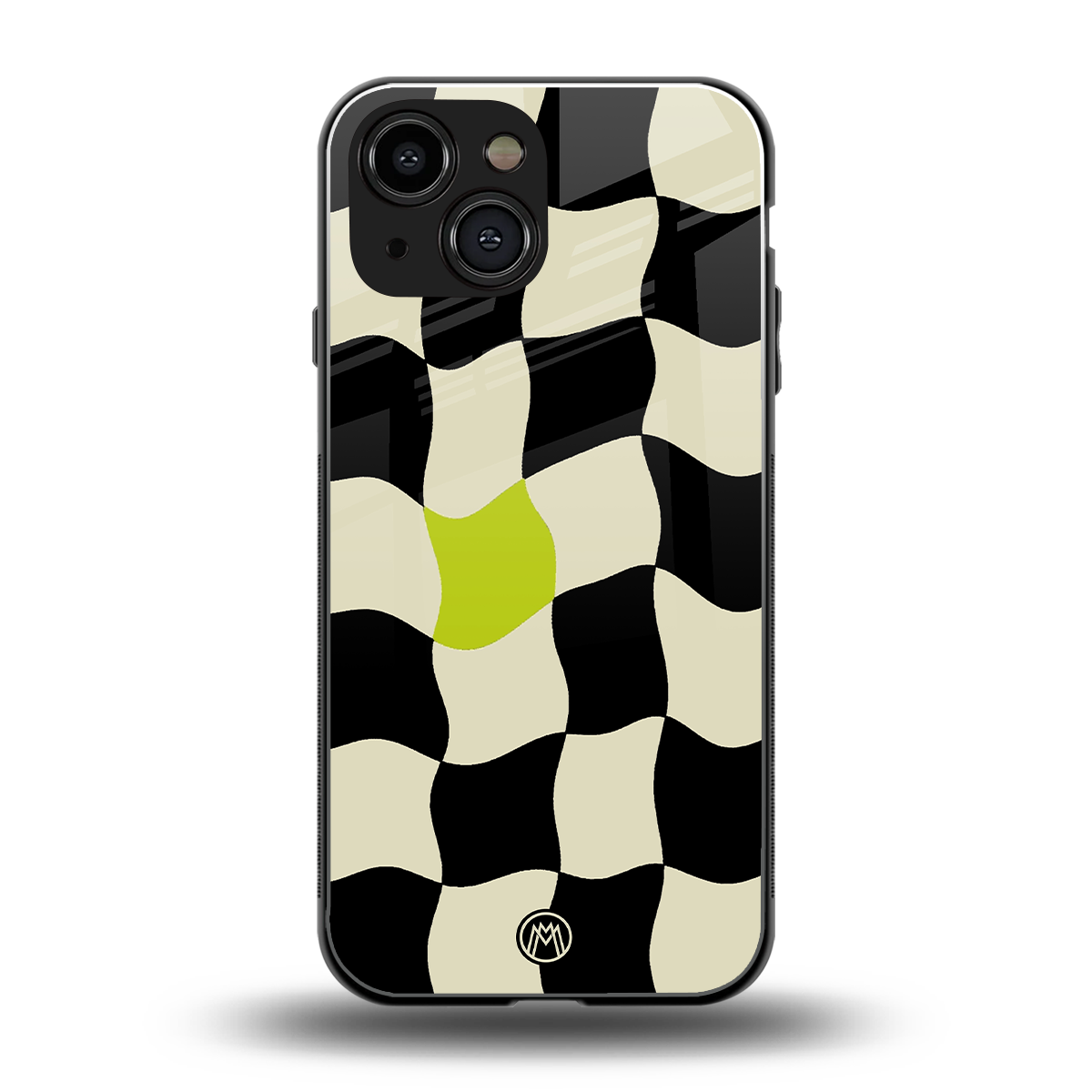 trippy pastel checks back phone cover | glass case for iphone 13 mini