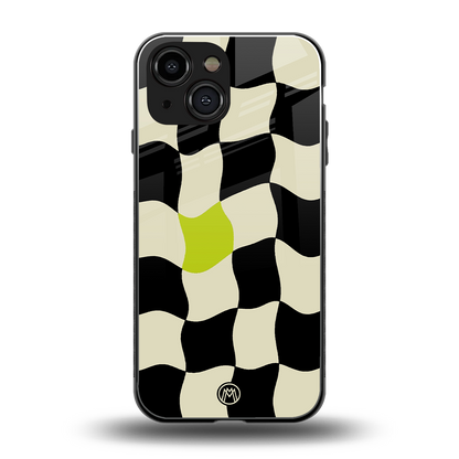trippy pastel checks back phone cover | glass case for iphone 13 mini