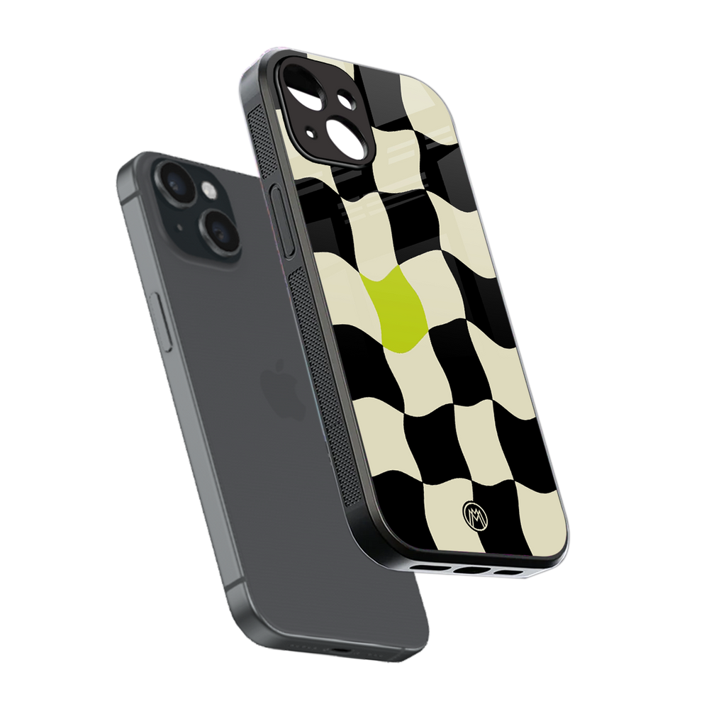 trippy pastel checks back phone cover | glass case for iphone 13 mini