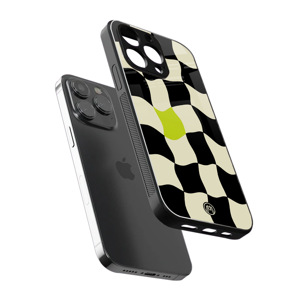 trippy pastel checks back phone cover | glass case for iphone 13 pro max