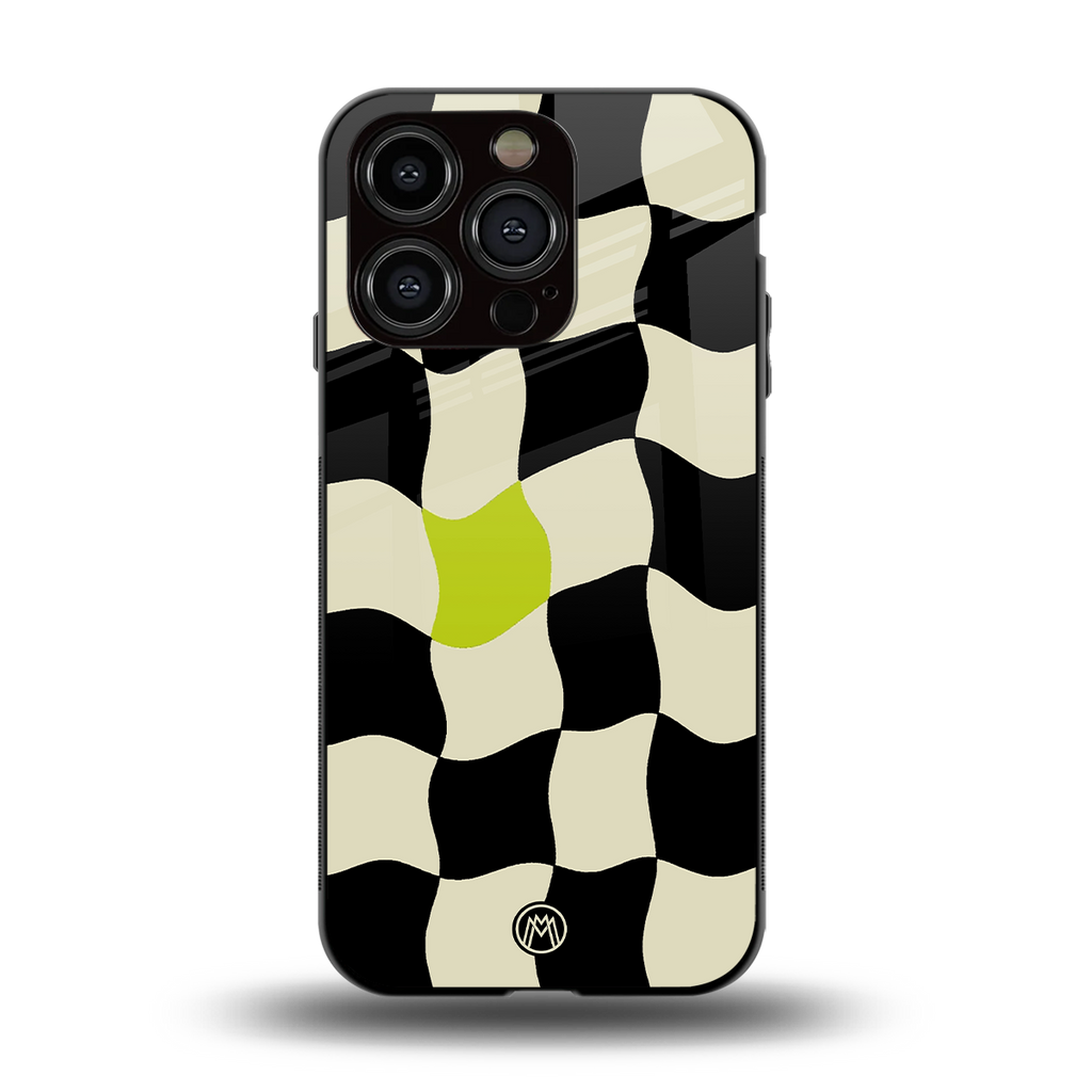 trippy pastel checks back phone cover | glass case for iphone 13 pro