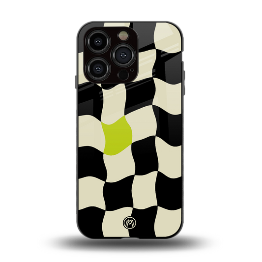 trippy pastel checks back phone cover | glass case for iphone 13 pro