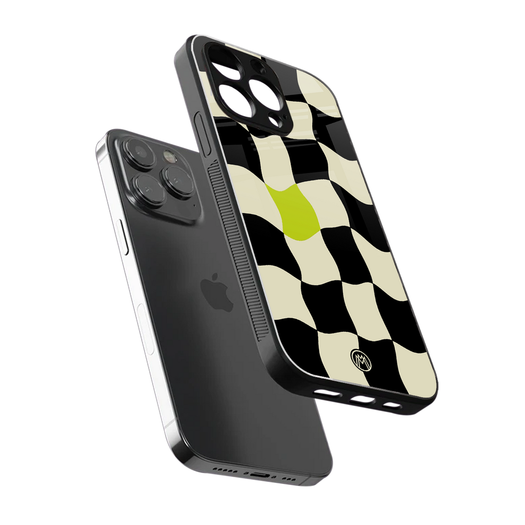 trippy pastel checks back phone cover | glass case for iphone 13 pro