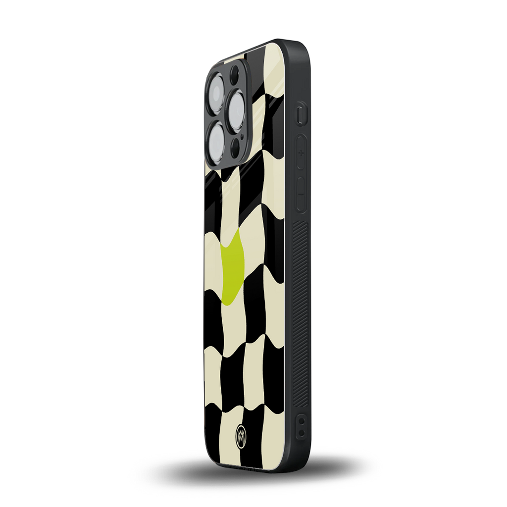 trippy pastel checks back phone cover | glass case for iphone 13 pro