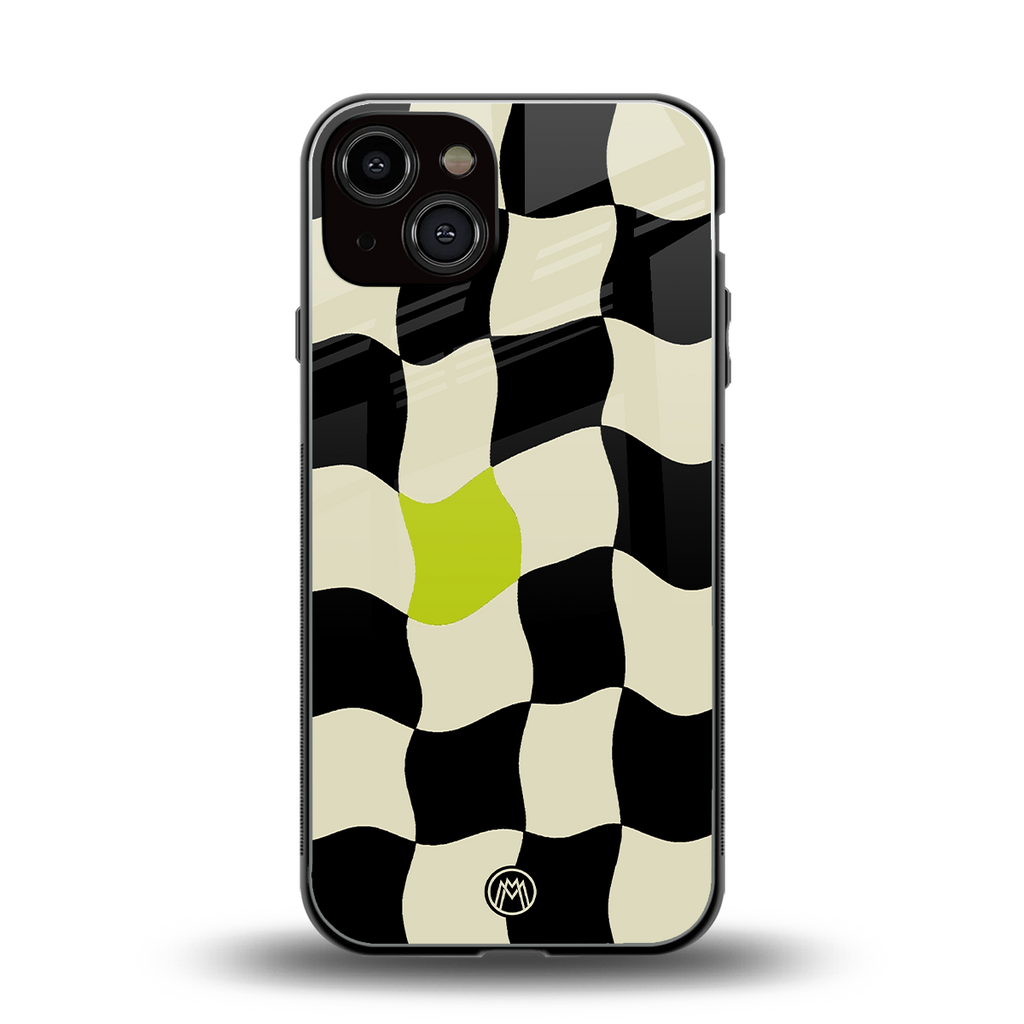 trippy pastel checks back phone cover | glass case for iphone 13