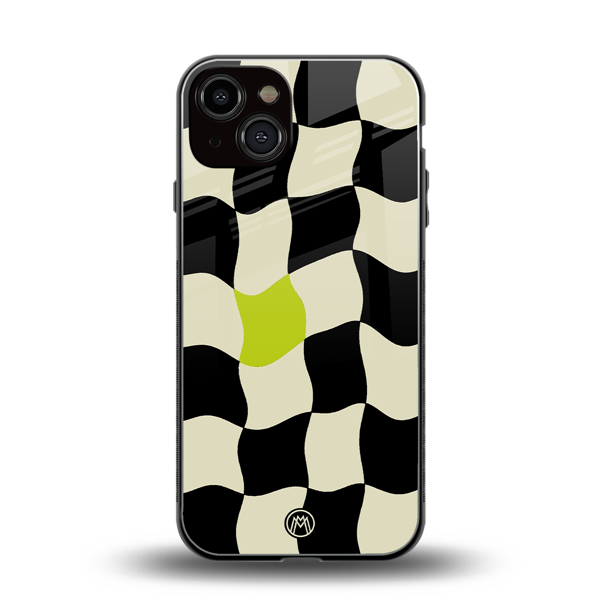 trippy pastel checks back phone cover | glass case for iphone 13