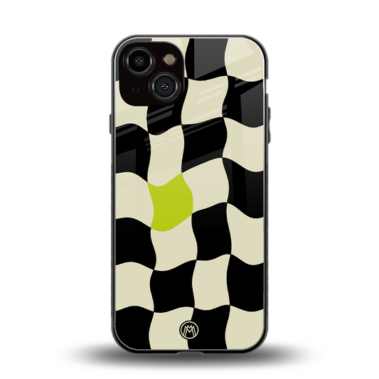 trippy pastel checks back phone cover | glass case for iphone 13