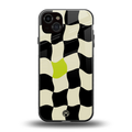 trippy pastel checks back phone cover | glass case for iphone 15 plus