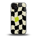 trippy pastel checks back phone cover | glass case for iphone 15 plus
