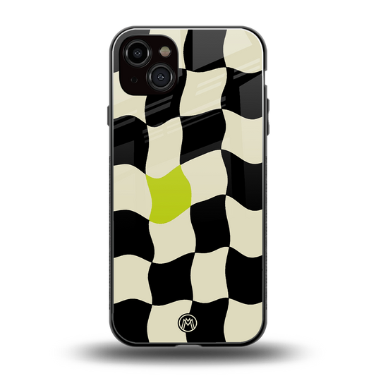 trippy pastel checks back phone cover | glass case for iphone 14 plus