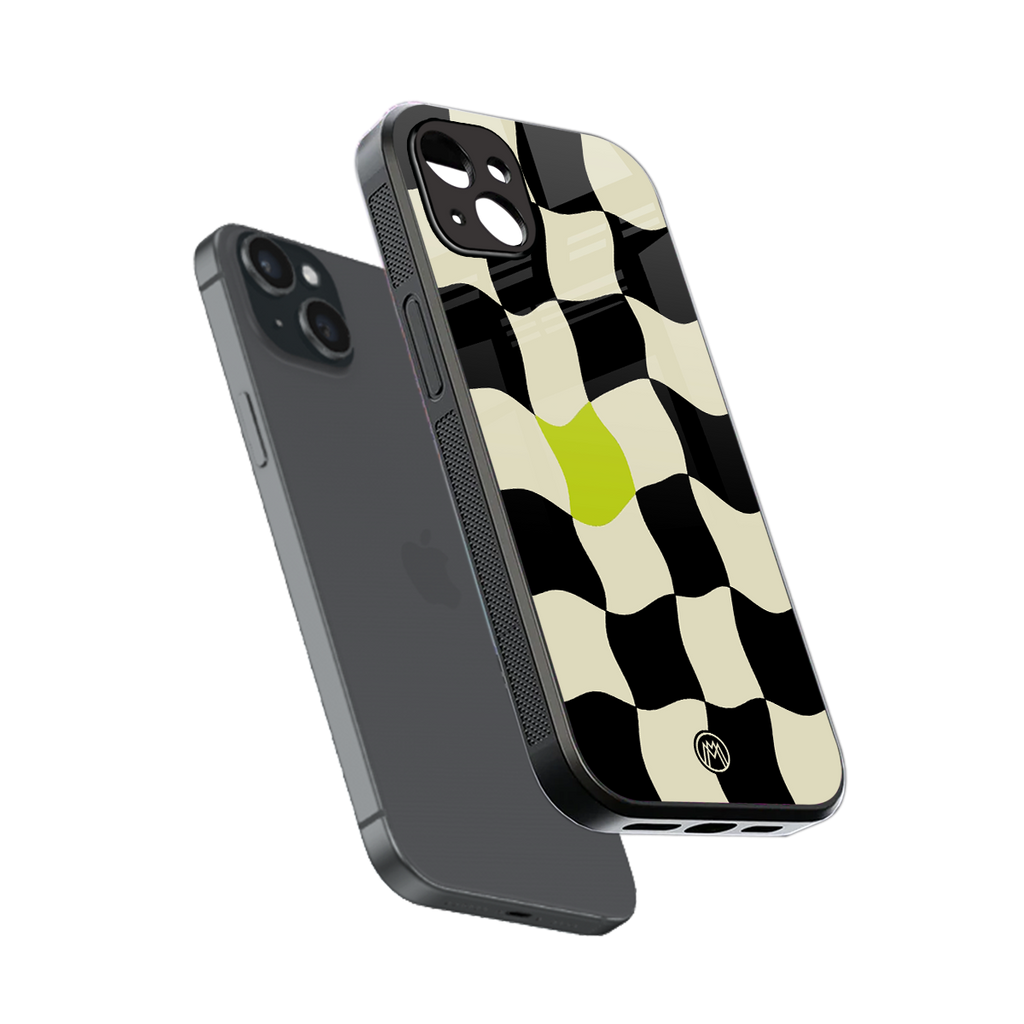 trippy pastel checks back phone cover | glass case for iphone 14 plus