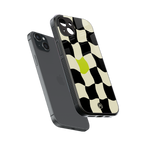 trippy pastel checks back phone cover | glass case for iphone 14 plus