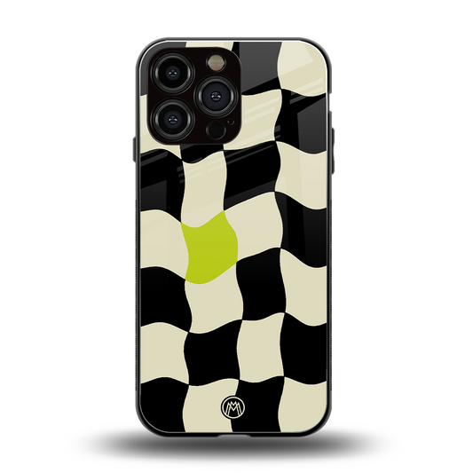trippy pastel checks back phone cover | glass case for iphone 15 pro max