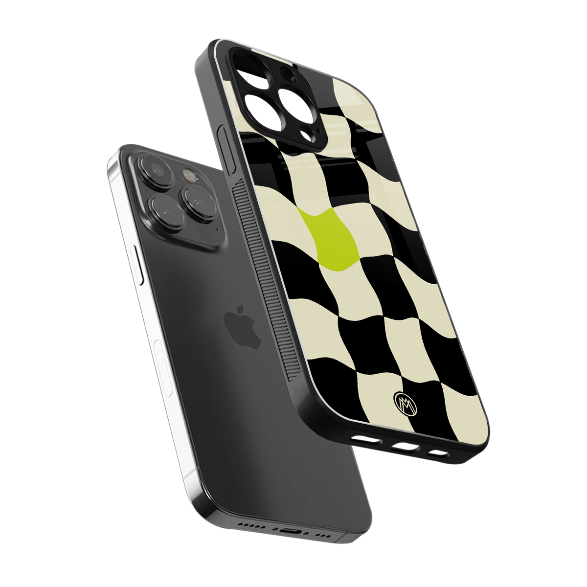 trippy pastel checks back phone cover | glass case for iphone 15 pro max