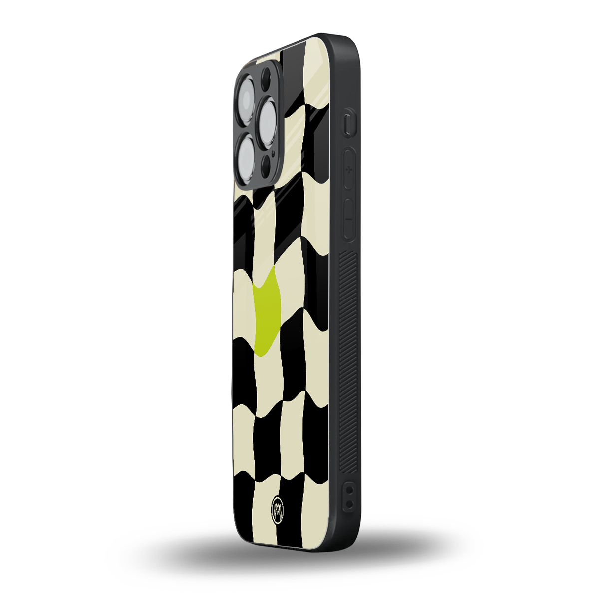 trippy pastel checks back phone cover | glass case for iphone 15 pro max