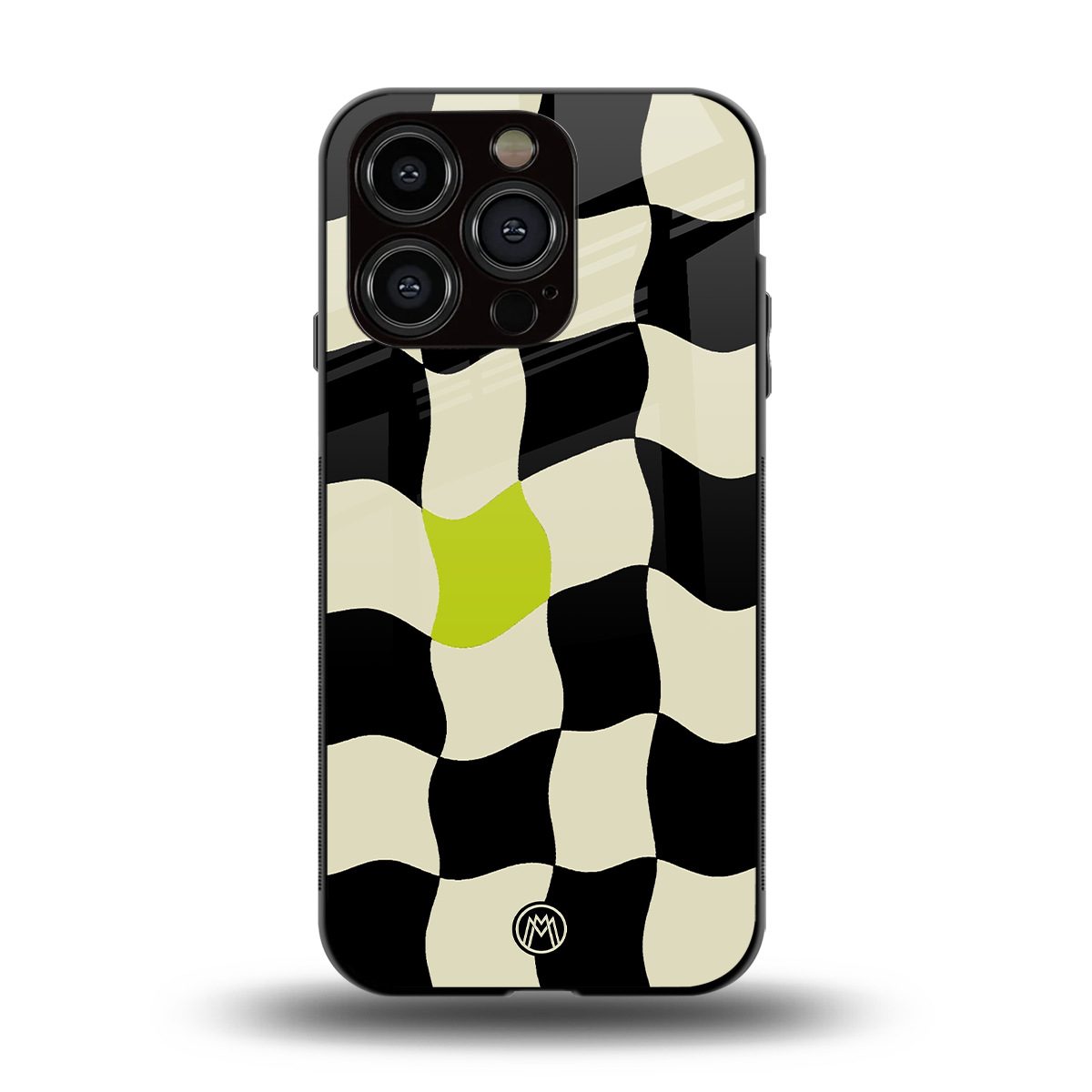 trippy pastel checks back phone cover | glass case for iphone 15 pro