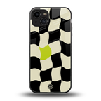trippy pastel checks back phone cover | glass case for iphone 15