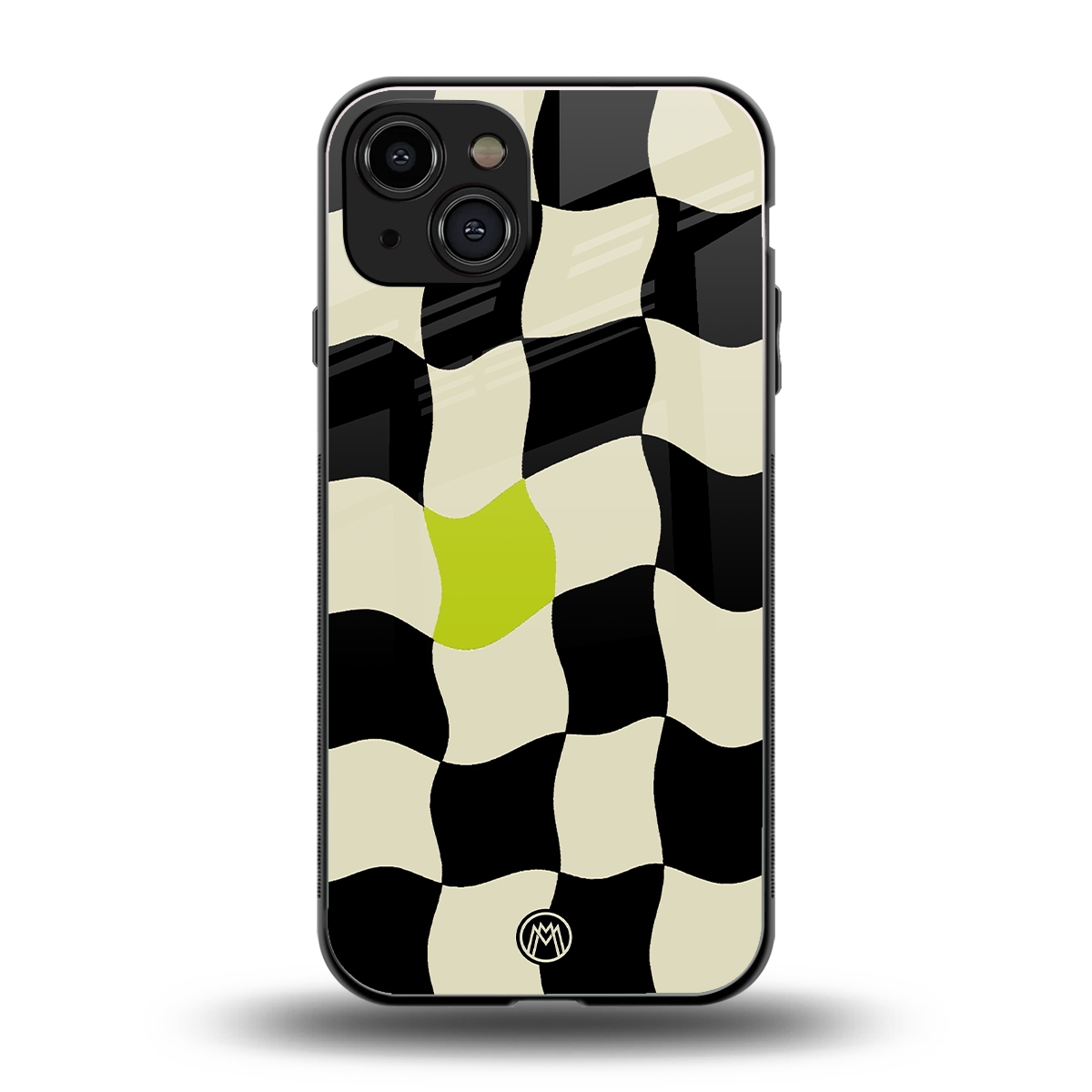 trippy pastel checks back phone cover | glass case for iphone 15