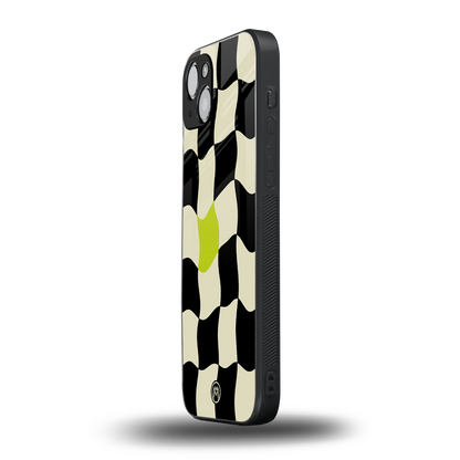 trippy pastel checks back phone cover | glass case for iphone 14