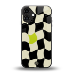 trippy pastel checks back phone cover | glass case for iphone 16 plus