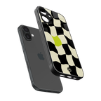 trippy pastel checks back phone cover | glass case for iphone 16 plus