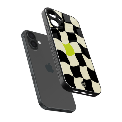 trippy pastel checks back phone cover | glass case for iphone 16 plus