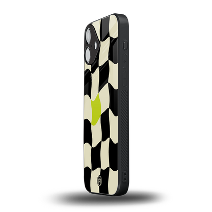 trippy pastel checks back phone cover | glass case for iphone 16 plus