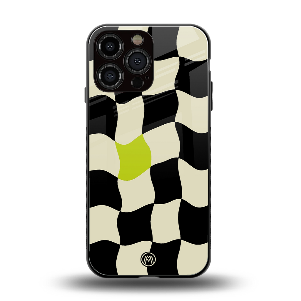 trippy pastel checks back phone cover | glass case for iphone 16 pro max