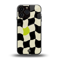 trippy pastel checks back phone cover | glass case for iphone 16 pro max