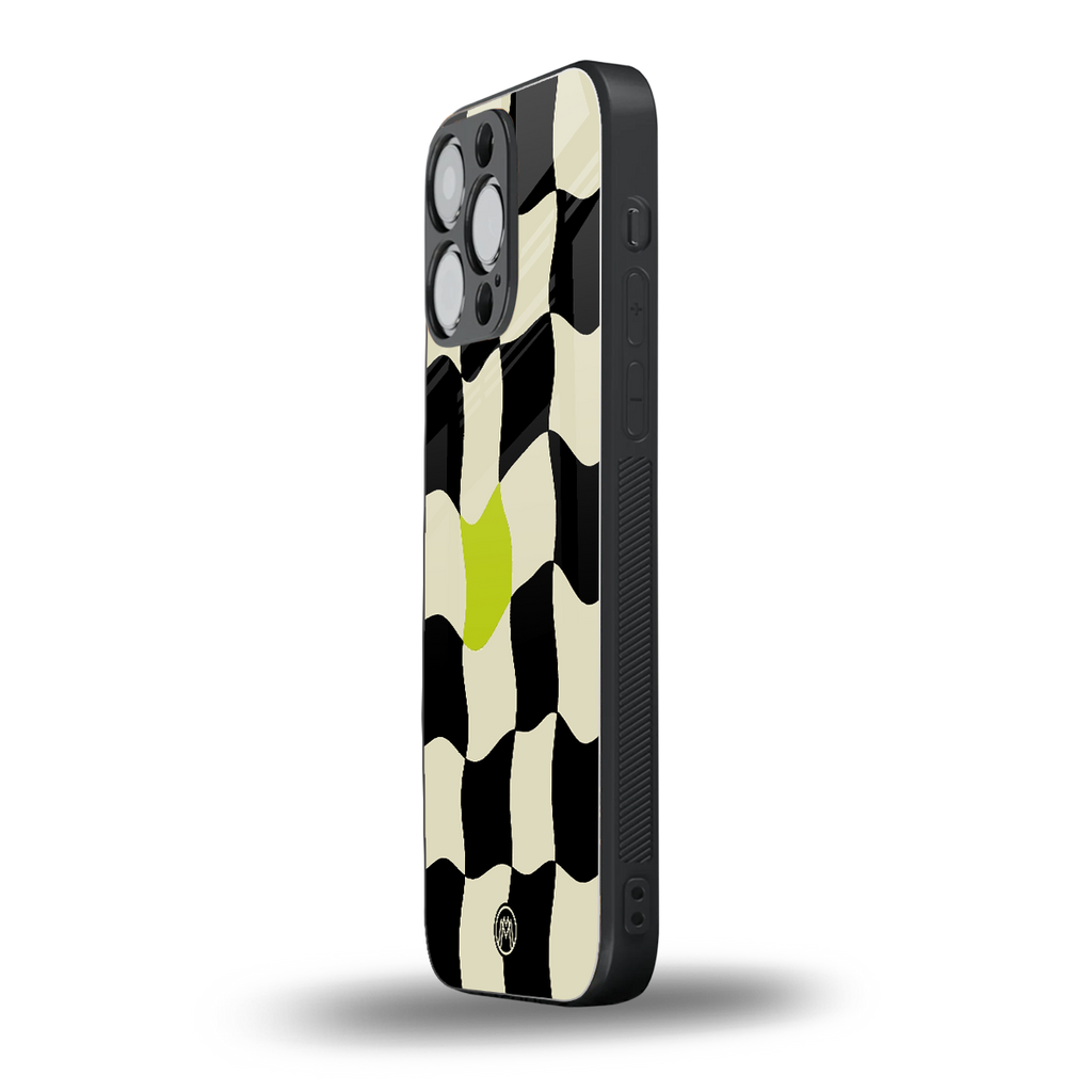 trippy pastel checks back phone cover | glass case for iphone 16 pro max