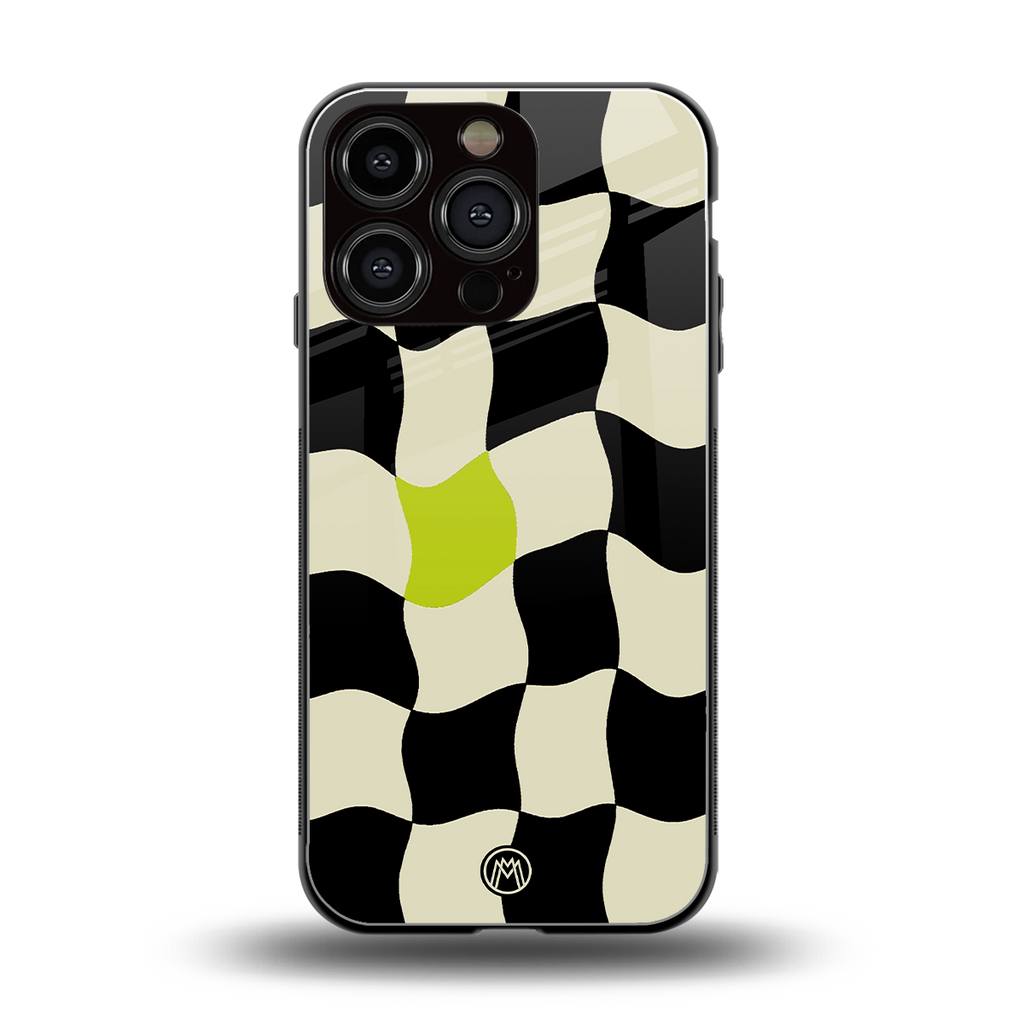 trippy pastel checks back phone cover | glass case for iphone 16 pro