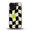 trippy pastel checks back phone cover | glass case for iphone 16 pro