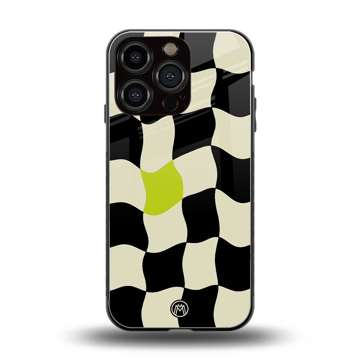 trippy pastel checks back phone cover | glass case for iphone 16 pro