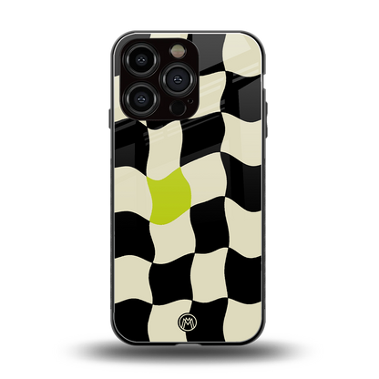 trippy pastel checks back phone cover | glass case for iphone 16 pro